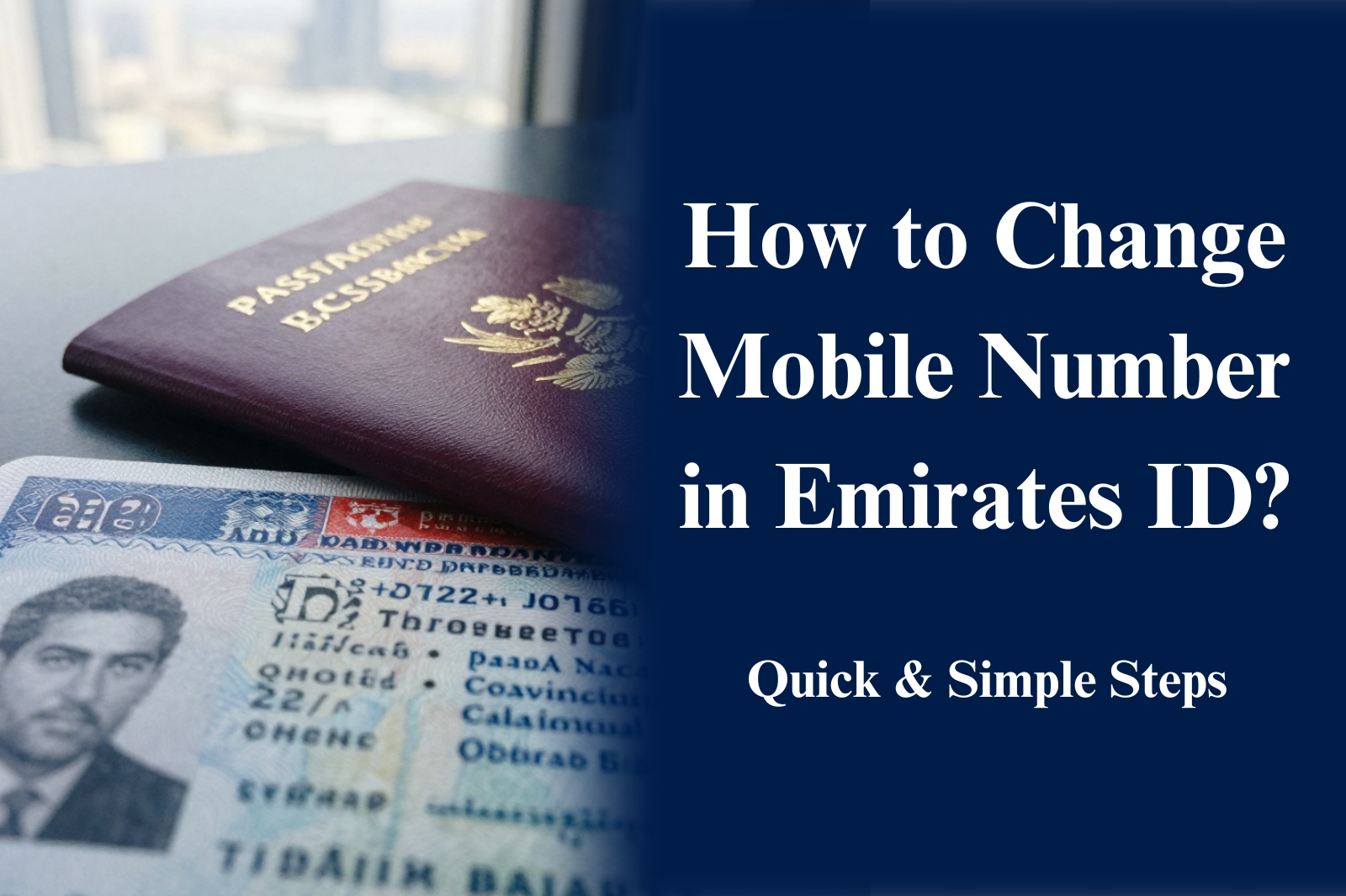 How to Change Mobile Numbr in Emirates ID