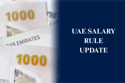 UAE Salary Rule Update 2026 showing employer payroll processing through the Wage Protection System (WPS) to comply with new MOHRE salary payment regulations.