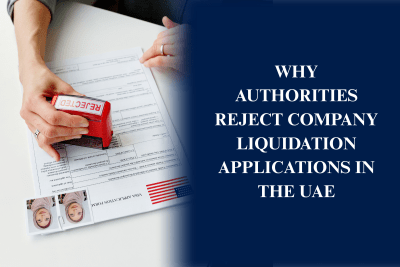Business owners reviewing company liquidation documents, tax clearances, employee settlements, and compliance requirements for business closure in the UAE.