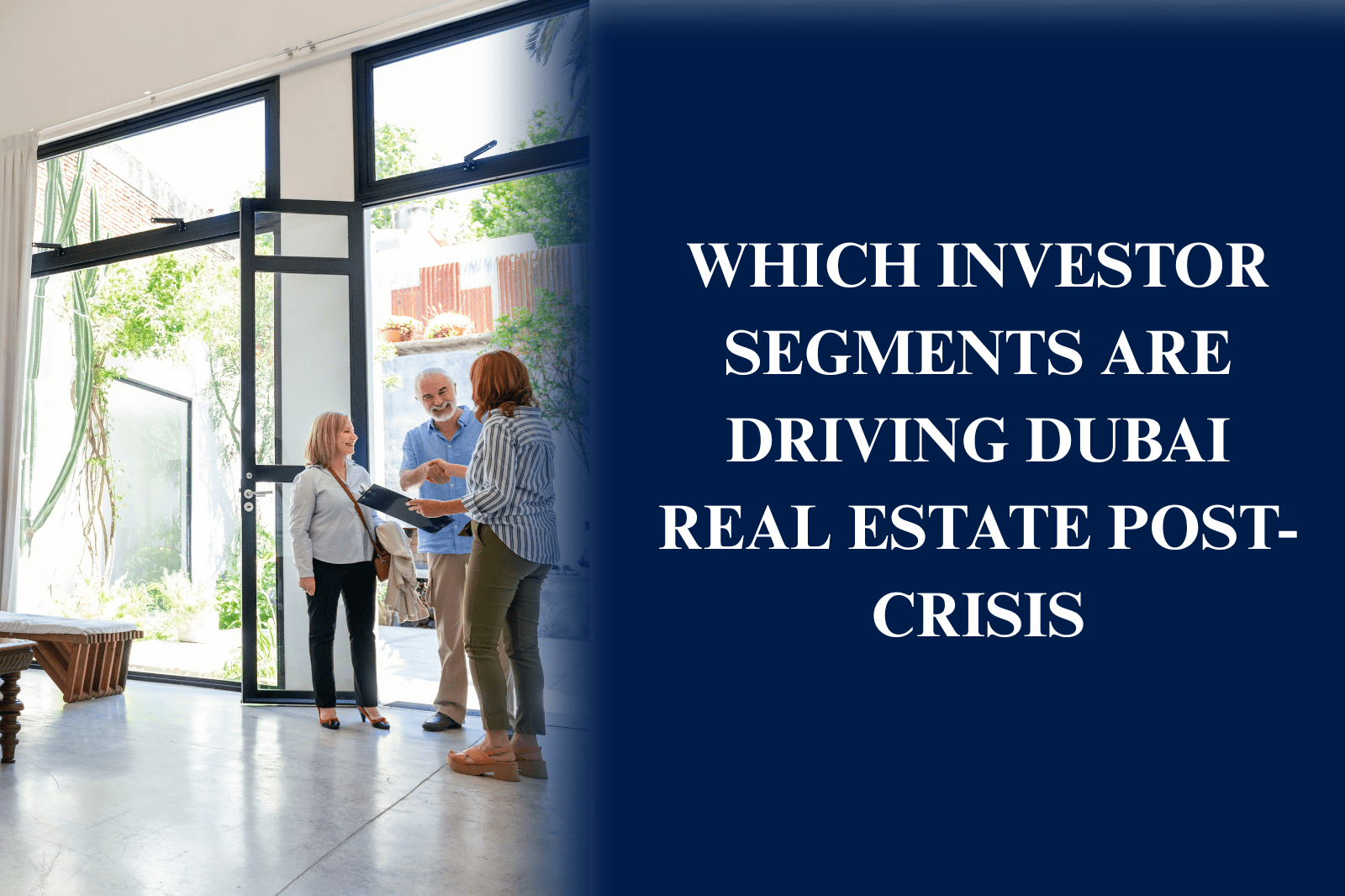 Investors analyzing Dubai real estate opportunities after the market correction with luxury properties in the background
